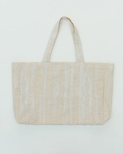 Tote-all, ecru, cotton–rayon–linen blend, natural texture