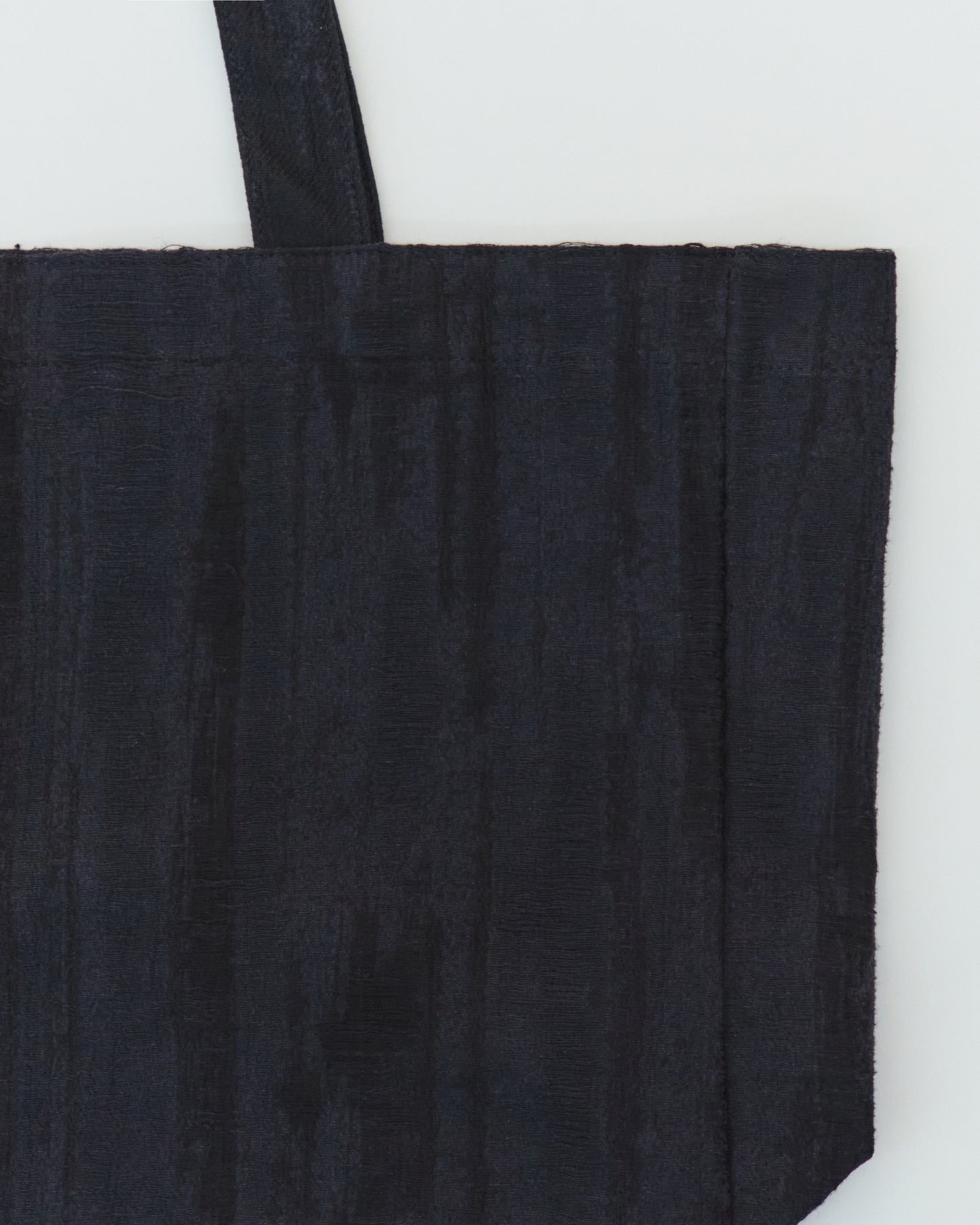 Tote-all, black, cotton–rayon–linen blend, natural texture
