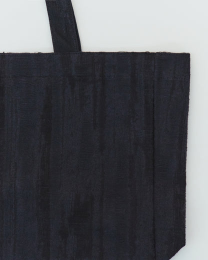 Tote-all, black, cotton–rayon–linen blend, natural texture